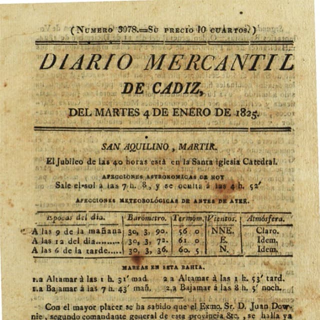 Diario Mercantil de Cádiz  - 4 Enero 1825 N°3078