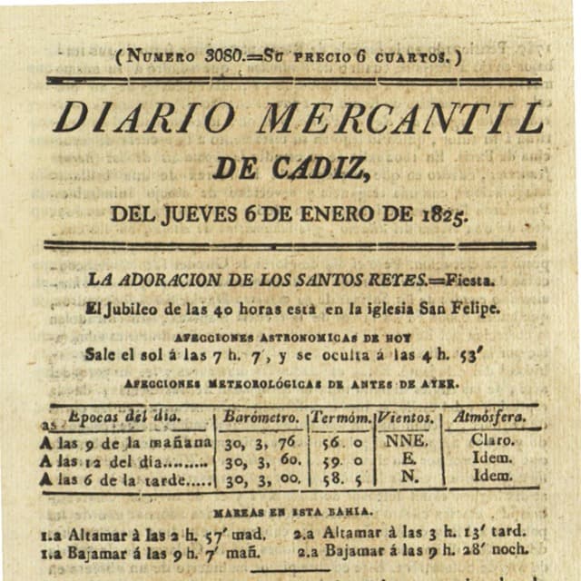 Diario Mercantil de Cádiz  - 6 Enero 1825 N°3080