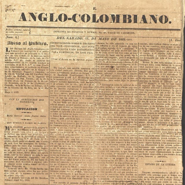 El Anglo-Colombiano - 11 Mayo 1822 N°4