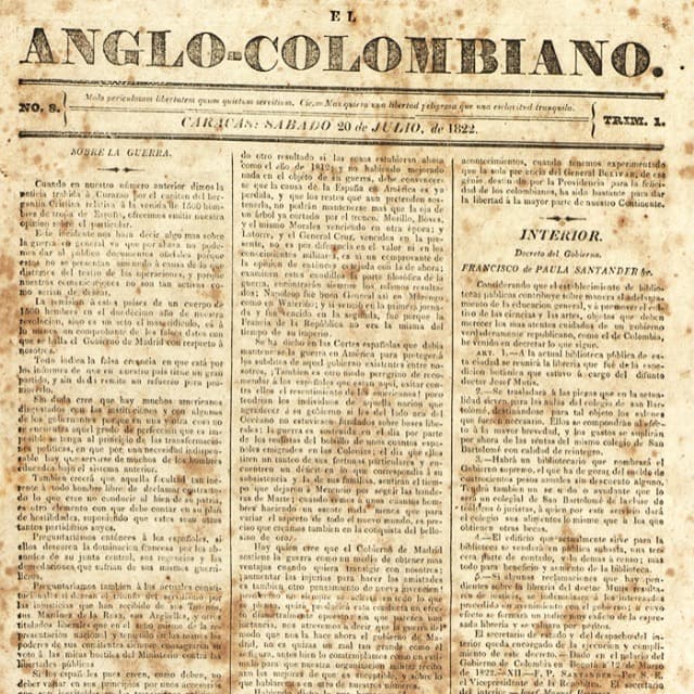 El Anglo-Colombiano - 20 Julio 1822 N°8