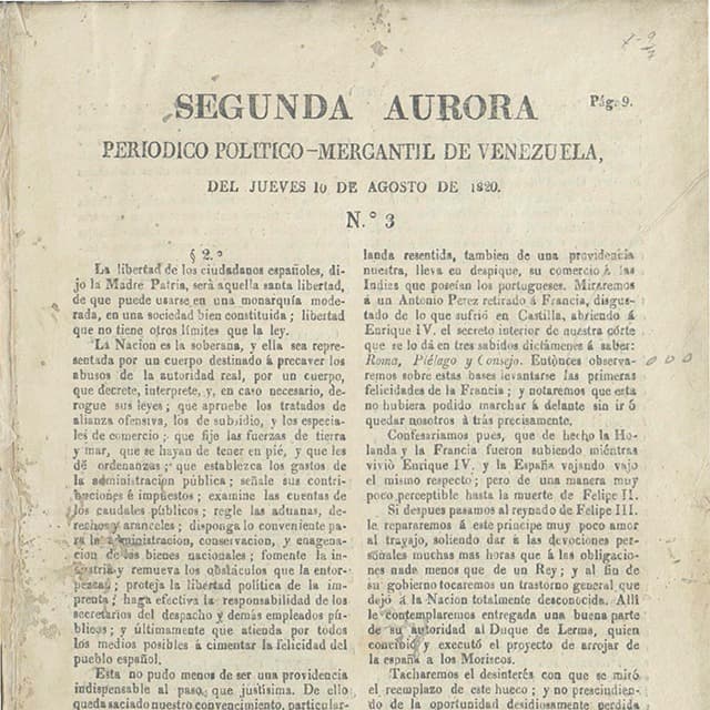 Segunda Aurora - 10 Agosto 1820 N°3