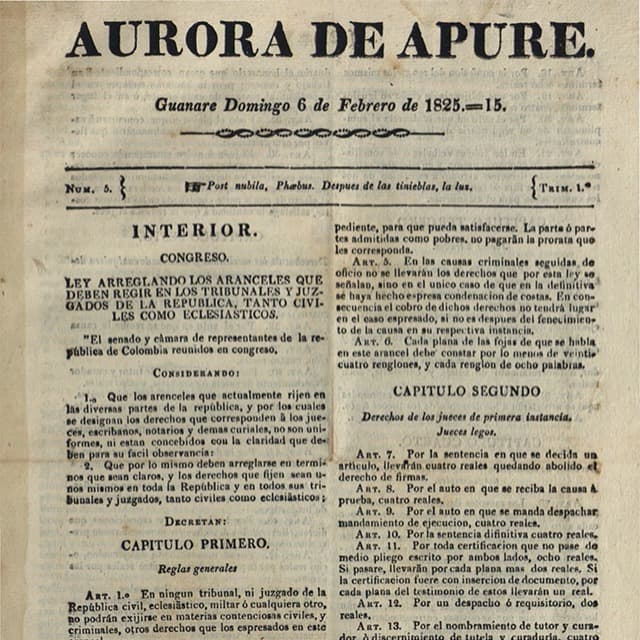 Aurora de Apure - 6 Febrero 1825 N°5