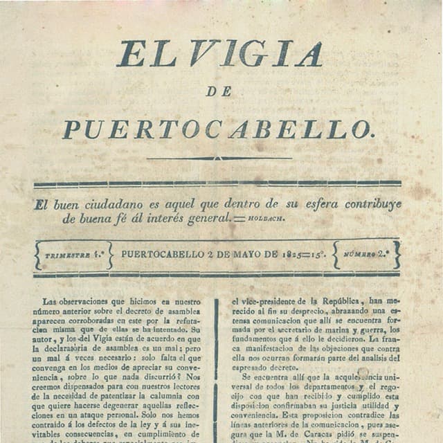 El Vigía de Puerto Cabello - 2 Mayo 1825 N°2