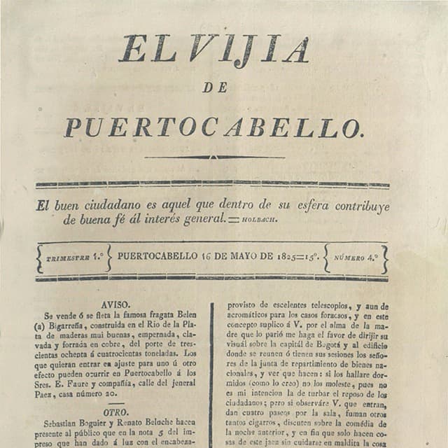 El Vigía de Puerto Cabello - 16 Mayo 1825 N°4