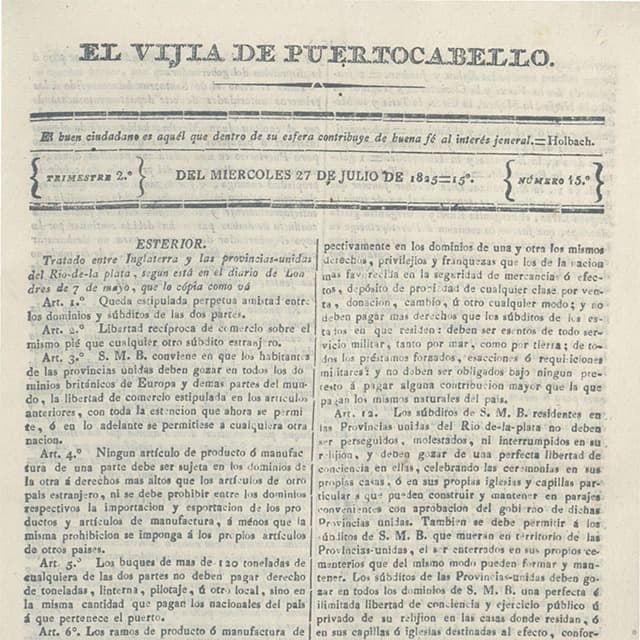 El Vigía de Puerto Cabello - 2 Julio 1825 N°15