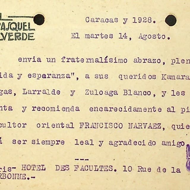 Archivo Rafael Vegas - 1928