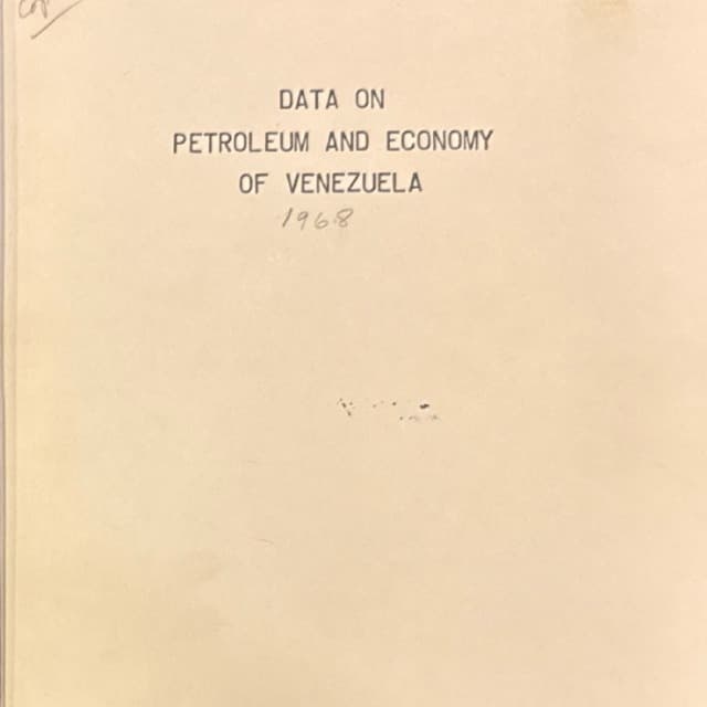 Data on Petroleum and Economy of Venezuela 1968