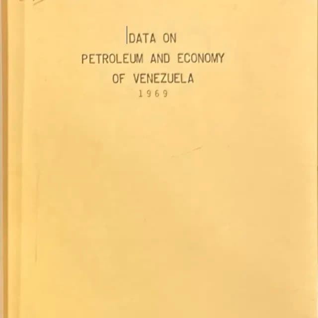 Data on Petroleum and Economy of Venezuela 1969