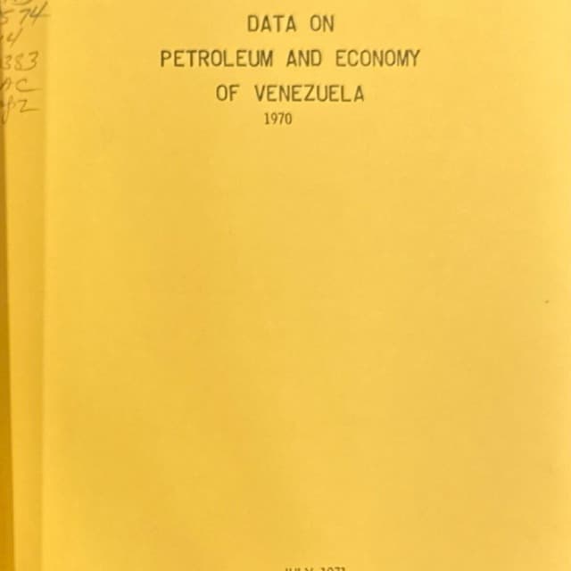Data on Petroleum and Economy of Venezuela 1970