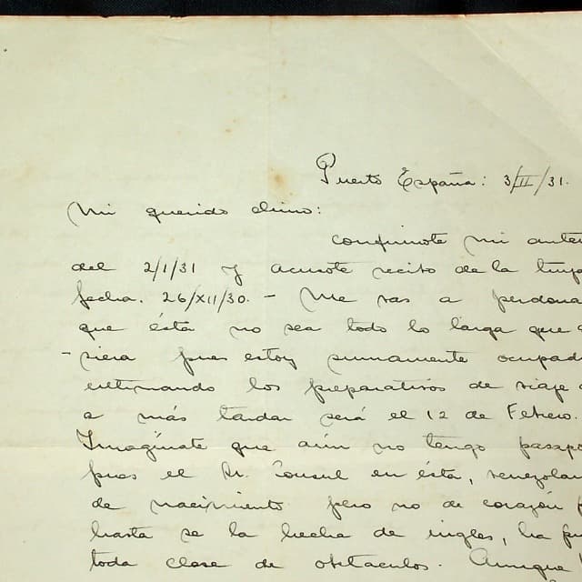 Archivo Rafael Vegas - 1931 Archivo Rafael Vegas - 1931
